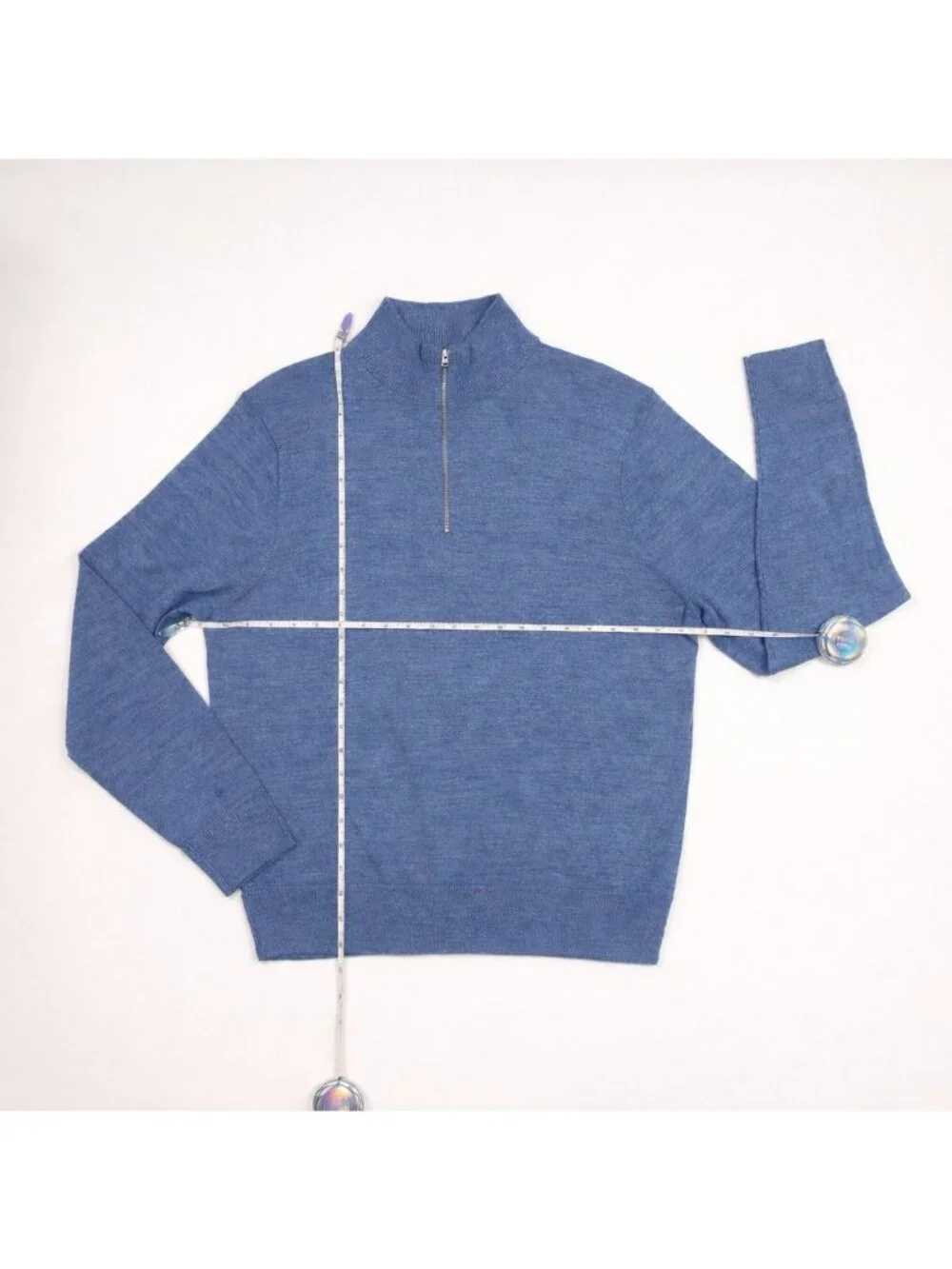 J.Crew Factory Machine-Washable Merino Blend Half-Zip Sweater Men’s Large Blue